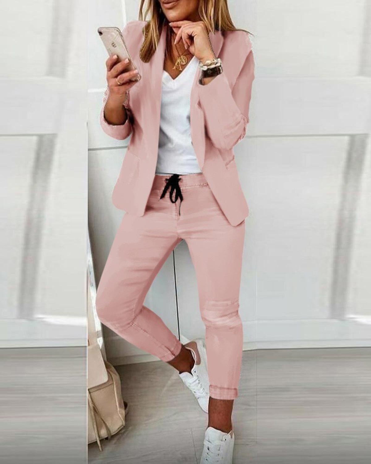 Versatile Business And Casual Suit With Elastic Waistband