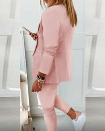 Versatile Business And Casual Suit With Elastic Waistband