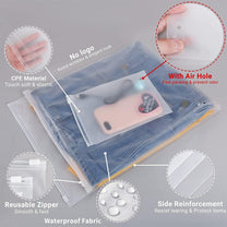 Versatile Frosted Zip Storage Bags – 20 Pack, Buy 2 Sets Get 1 Free