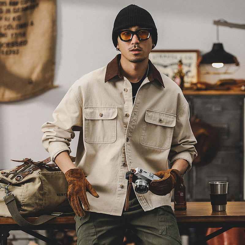 Versatile Loose Fit Work Jacket With Utility Pockets