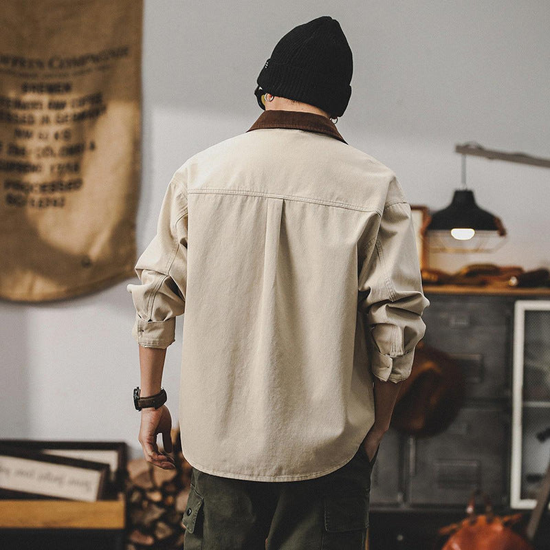 Versatile Loose Fit Work Jacket With Utility Pockets