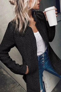 Versatile Tweed Jacket With Notch Collar For Transitional Weather