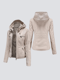 Versatile Women&#39;s Hooded Jacket With Zipper Closure