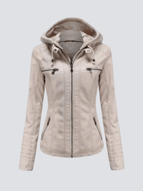 Versatile Women&#39;s Hooded Jacket With Zipper Closure