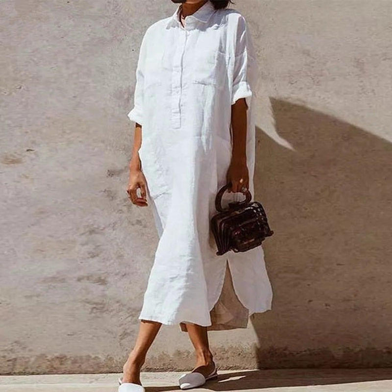 Versatile Women&#39;s Shirt Dress With Pockets