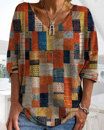 Vibrant Cotton Patchwork Top With Relaxed Fit
