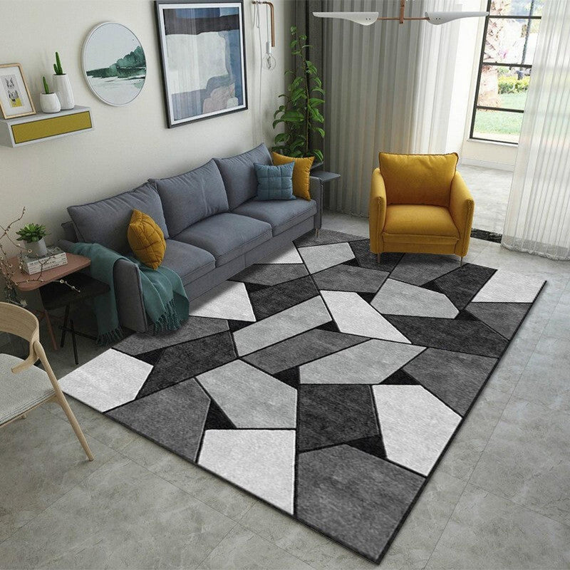 Vibrant Geometric Indoor Rug - Washable Non-Slip Pet-Friendly