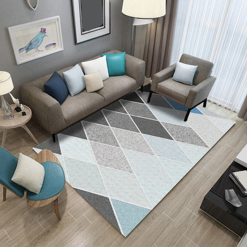 Vibrant Geometric Indoor Rug - Washable Non-Slip Pet-Friendly