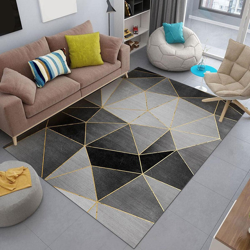 Vibrant Geometric Indoor Rug - Washable Non-Slip Pet-Friendly