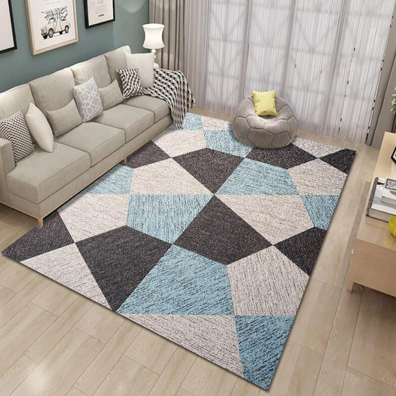 Vibrant Geometric Indoor Rug - Washable Non-Slip Pet-Friendly