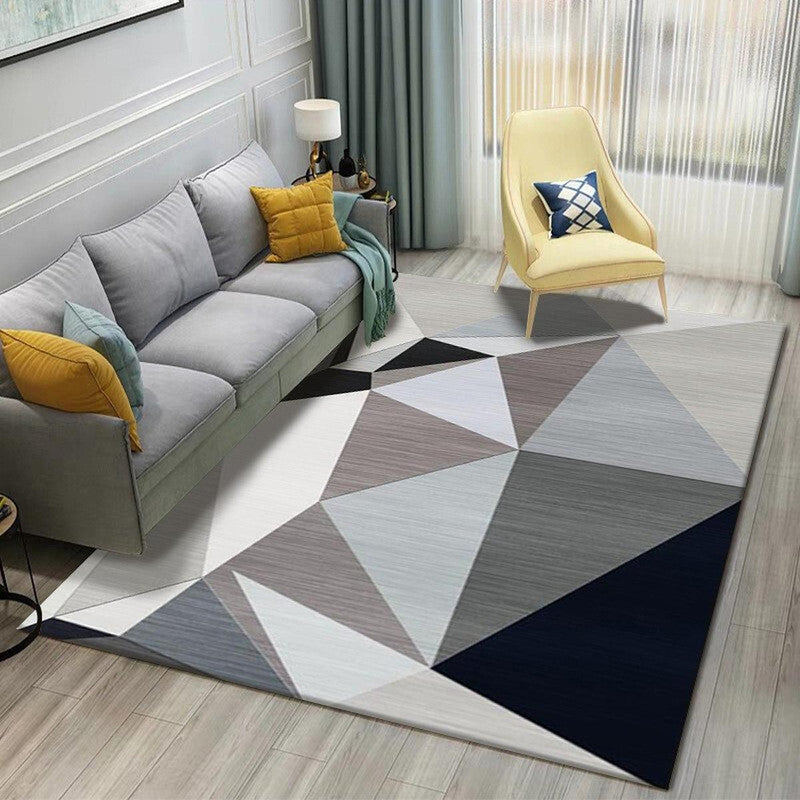 Vibrant Geometric Indoor Rug - Washable Non-Slip Pet-Friendly