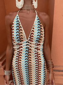 Vibrant Halter Maxi Dress