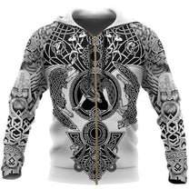 Viking Hoodie With Runes And Warrior Motifs