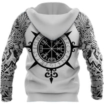 Viking Hoodie With Runes And Warrior Motifs