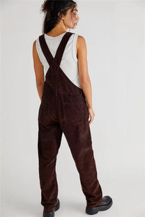 Vintage Cord Denim Overalls With Adjustable Straps