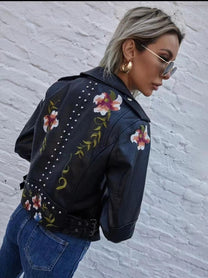 Vintage Floral Print Button-Up Jacket for Women