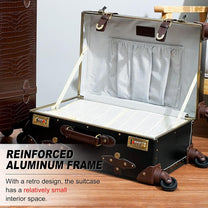 Vintage-Inspired Luggage Set With Spinner Wheels And Protective Cover