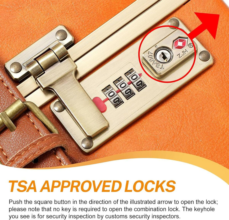 Vintage-Inspired Luggage Set With Spinner Wheels And Protective Cover