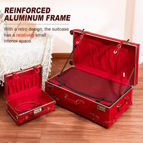 Vintage-Inspired Luggage Set With Spinner Wheels And Protective Cover