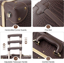 Vintage-Inspired Luggage Set With Spinner Wheels And Protective Cover