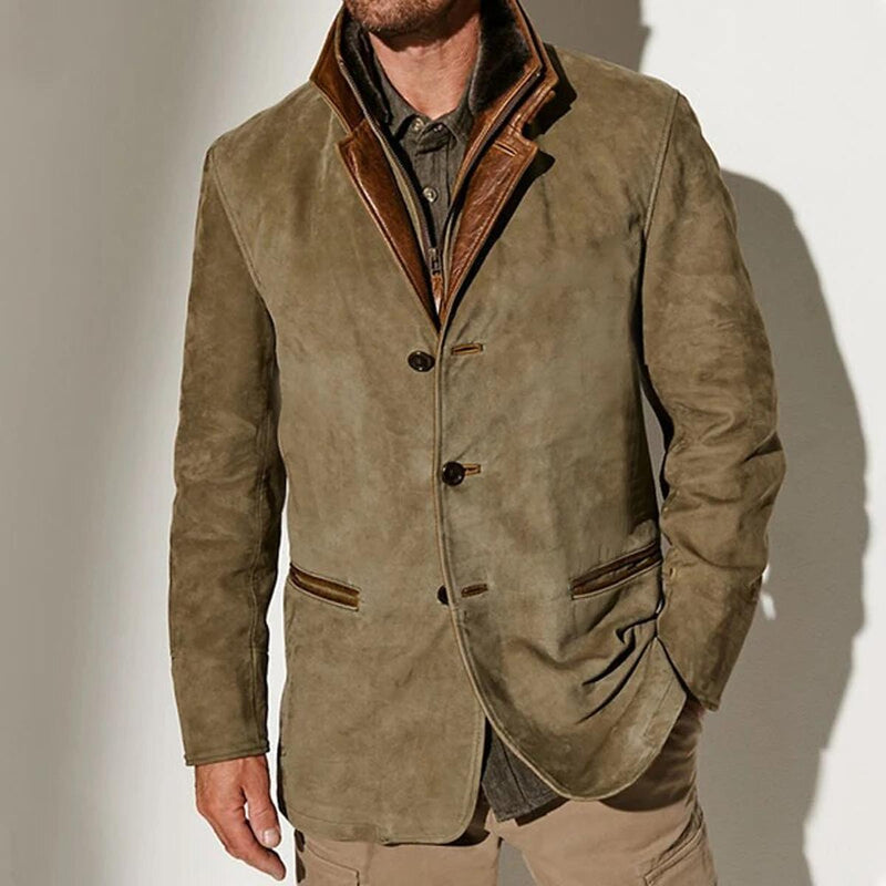 Vintage-Inspired Winter Button Coat for Men