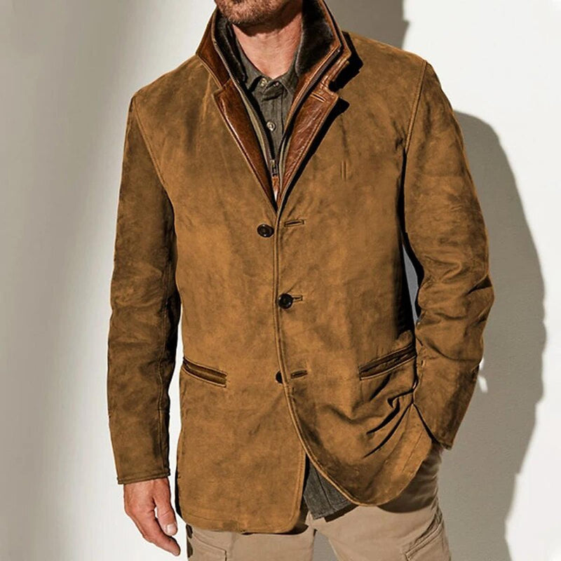 Vintage-Inspired Winter Button Coat for Men