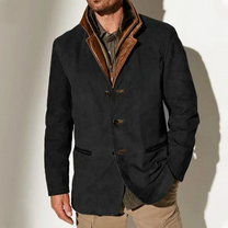 Vintage-Inspired Winter Button Coat for Men