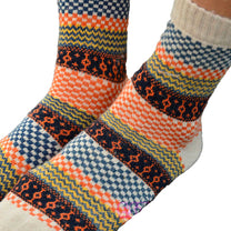 Vintage Jacquard Wool Blend Socks Set for Warmth and Comfort