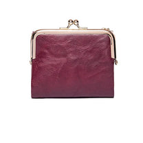 Vintage Kiss Lock Short Wallet PU Leather Bifold
