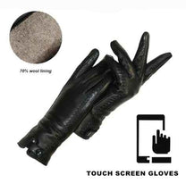 Vintage Leather Gloves With Wool Or Rabbit Fur Lining