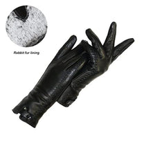 Vintage Leather Gloves With Wool Or Rabbit Fur Lining