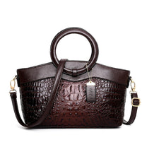 Vintage Leather Handbag With Adjustable Shoulder Strap