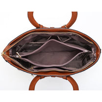Vintage Leather Handbag With Adjustable Shoulder Strap