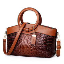 Vintage Leather Handbag With Adjustable Shoulder Strap