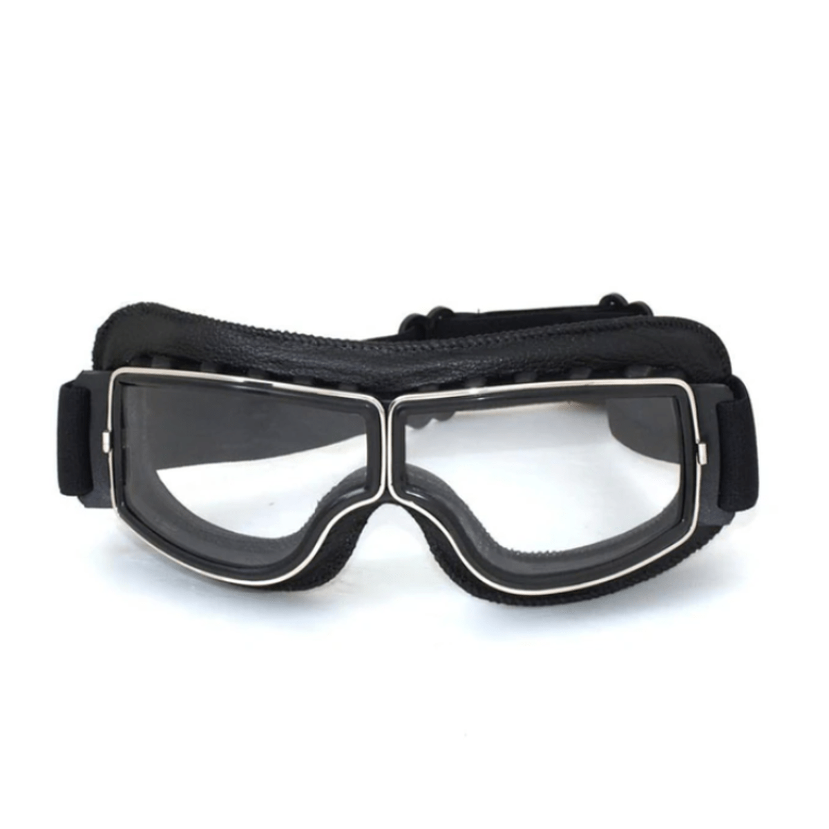 Vintage Leather Motorcycle Goggles With Shatterproof Lenses