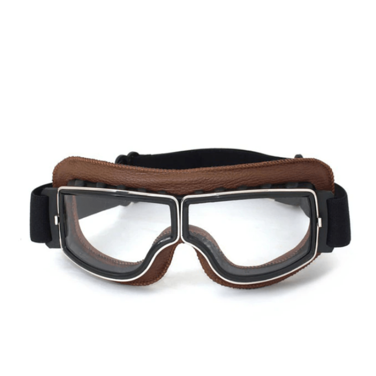 Vintage Leather Motorcycle Goggles With Shatterproof Lenses