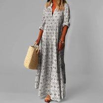 Vintage Print Maxi Sundress
