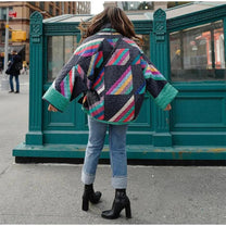 Vintage Women&#39;s Jacket With Modern Design And V-Neck