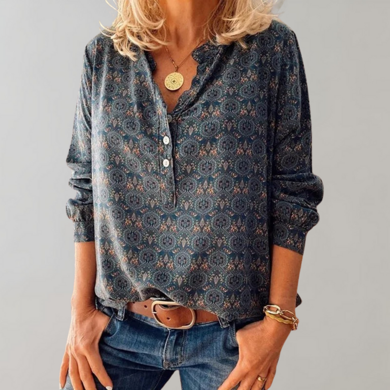 Vintage Women&#39;s Lightweight Long Sleeve Blouse