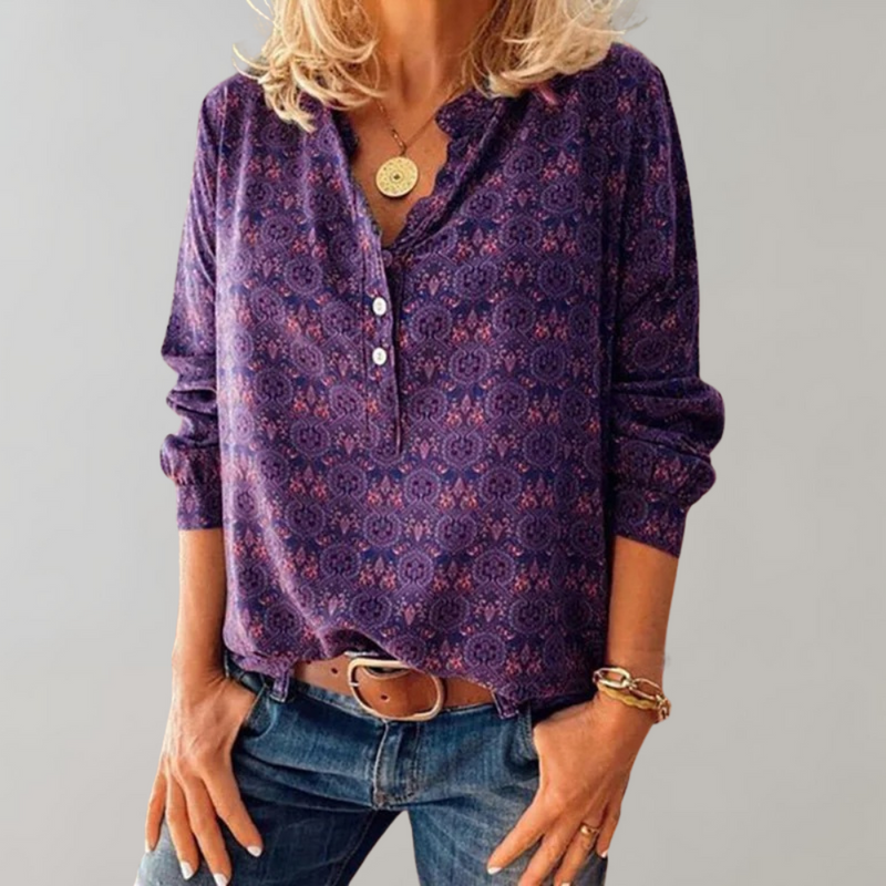 Vintage Women&#39;s Lightweight Long Sleeve Blouse