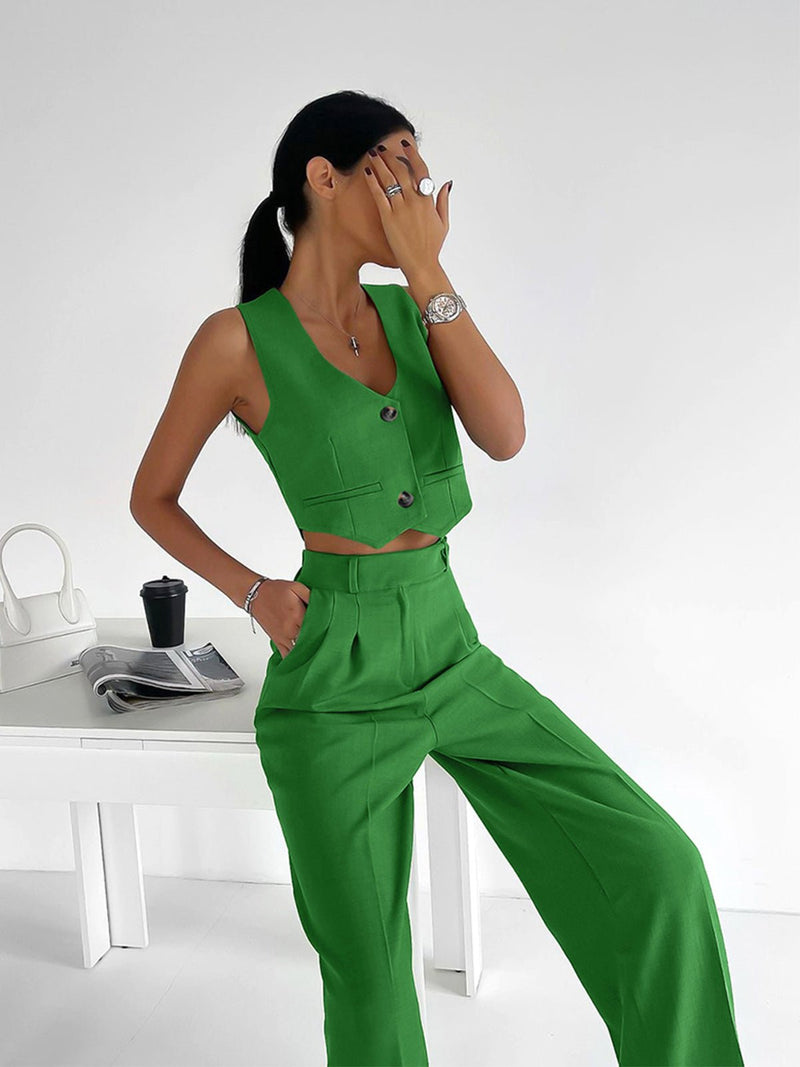 Waistcoat and Pleated Pants Set