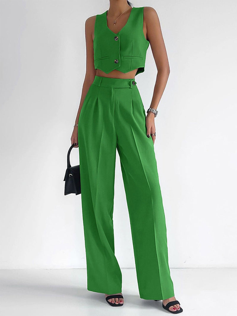 Waistcoat and Pleated Pants Set