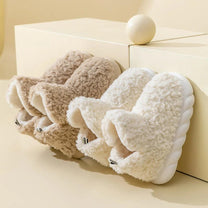 Warm Cotton And Plush Slippers For Women - Indoor And Outdoor Use