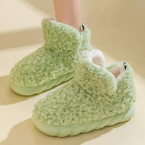 Warm Cotton And Plush Slippers For Women - Indoor And Outdoor Use