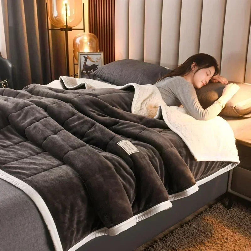 Warm Flannel Coral Fleece Blanket For Autumn And Winter