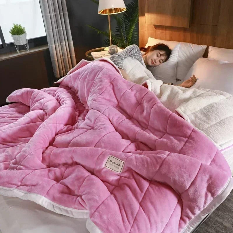 Warm Flannel Coral Fleece Blanket For Autumn And Winter