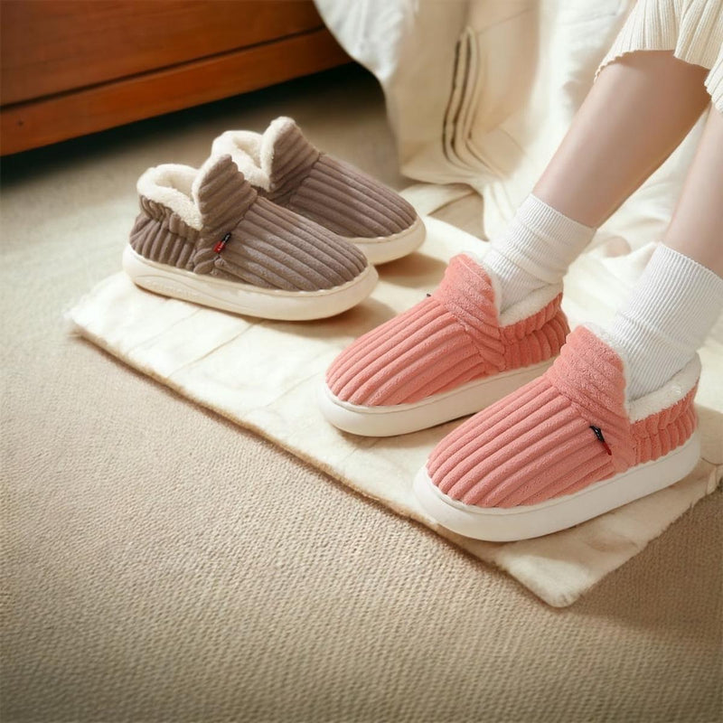 Warm Flannel Fleece Non-Slip Slippers With Thick Sole