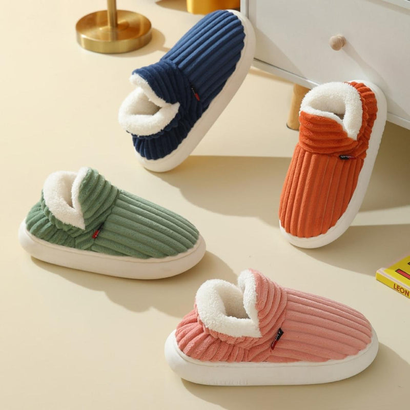 Warm Flannel Fleece Non-Slip Slippers With Thick Sole