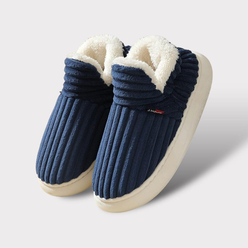 Warm Flannel Fleece Non-Slip Slippers With Thick Sole