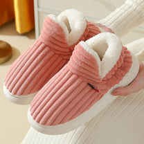 Warm Flannel Fleece Non-Slip Slippers With Thick Sole